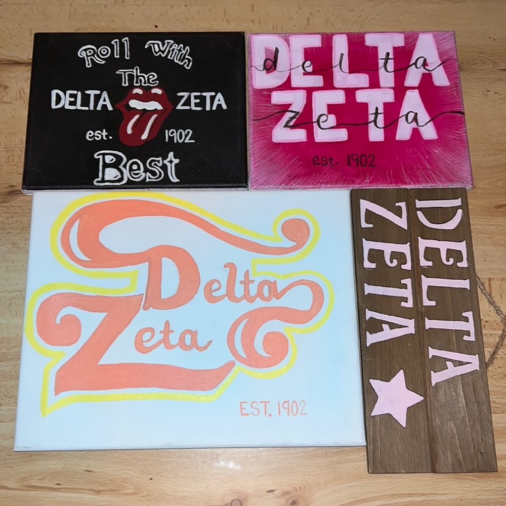 Delta Zeta DZ Canvas Sign Set
